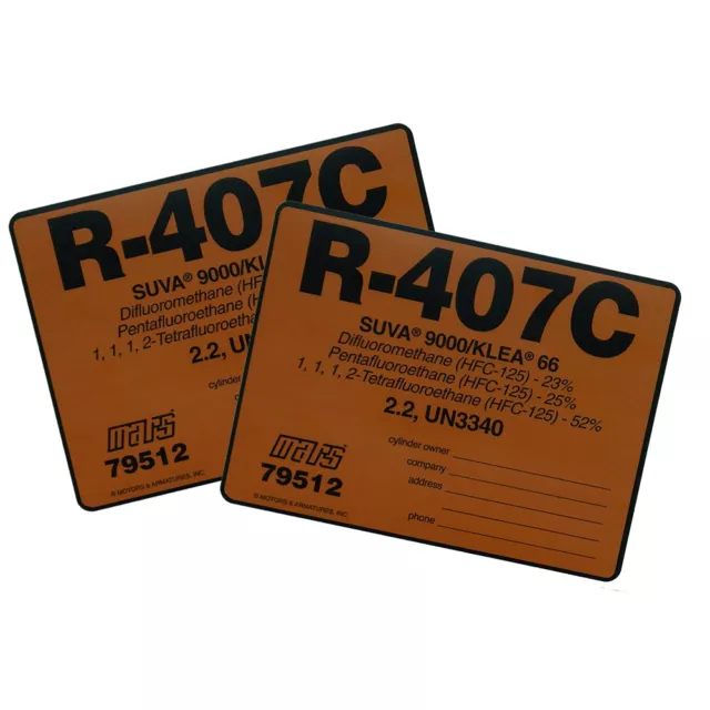 R-407C / R407C Label , Pack of (2)