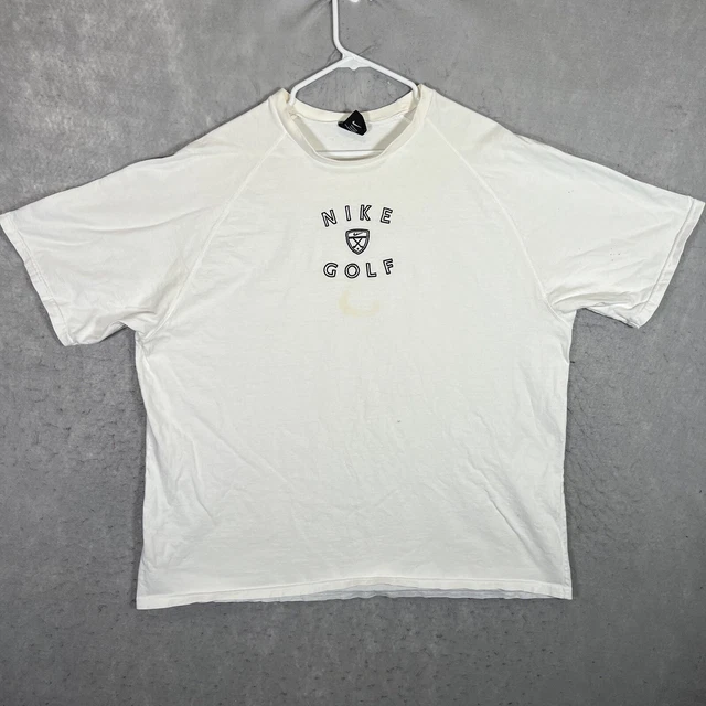 A1 Vintage 90s Nike Golf Embroidered T Shirt Adult 2XL XXL White Mens