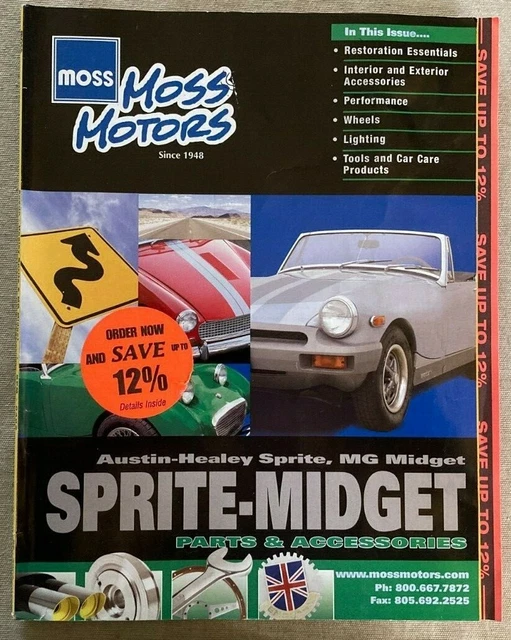 MOSS MOTOR; AUSTIN-HEALEY, Sprite & Mg Midget Catalog Spm-402 $6.00 ...