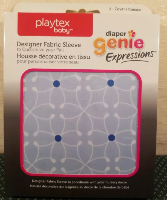 Playtex Baby Diaper Genie Expressions 1 Blue Designer Fabric Cover Sleeve