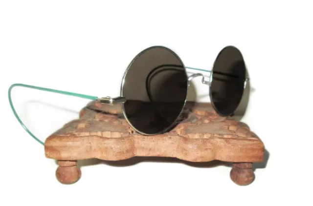 Antique Smoky Sunglasses Gray Glasses Vtg Old Cool Steampunk Hippie Spectacles