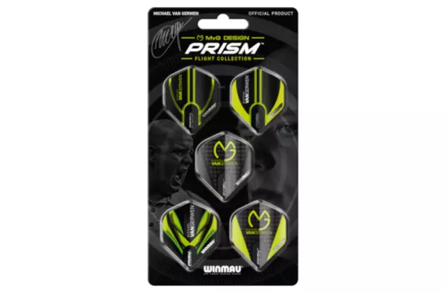 Winmau Dart Flights MVG Michael Van Gerwen PRISM (Pack of 5 sets of 3 fights)