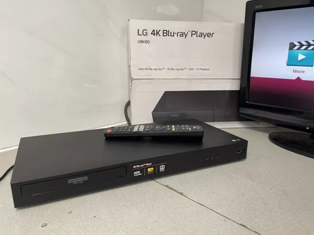 LG UBK80 4K UHD Blu Ray Player 3D Ultra HD Disc Player Black Boxed hardly used 2