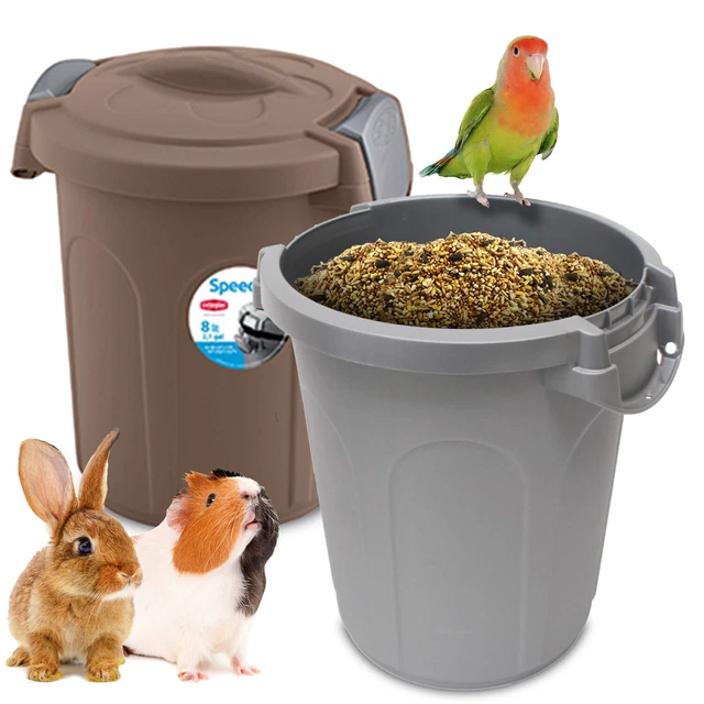 SMALL ANIMAL DRY Food Storage Container 8L Guinea Pig Rabbit Bird Lock ...