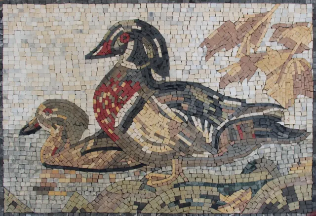 Mosaic Marble Colorful Duck ANIMAL Art Design 31x21 Inches