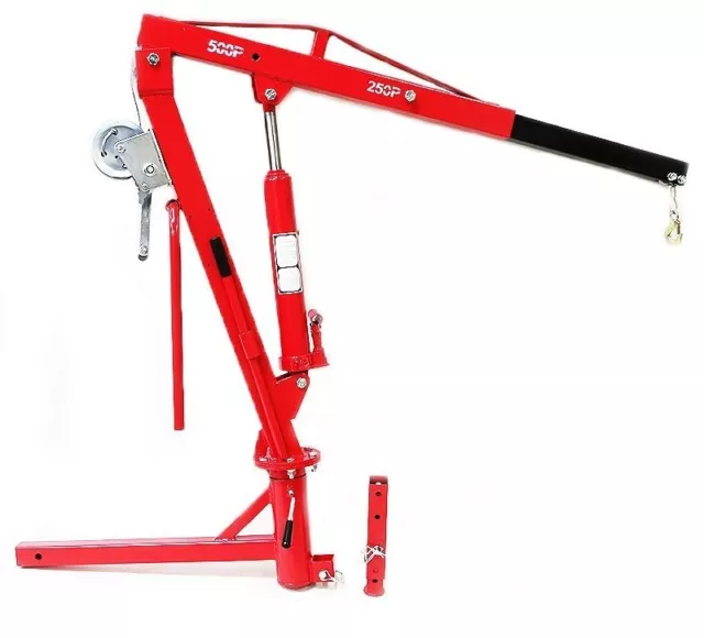 500LB Crane Hitch Mount Lift Pickup Truck Hydraulic PWC Dock JIB Engine Hoist