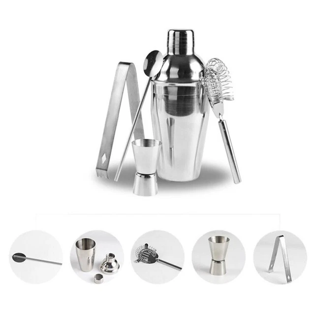 5 pièces kit shaker à cocktail de vaisselle vintage ustensiles en