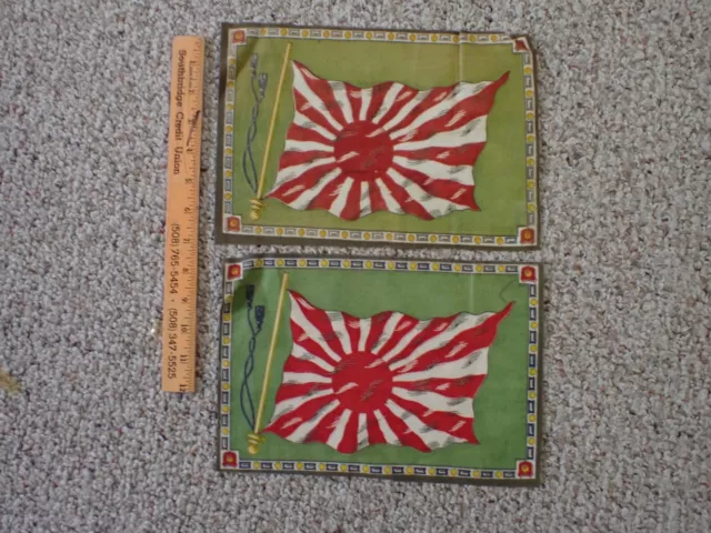 OLD JAPAN FLAG Vintage Old Flag of Japan Large TOBACCO FELT Flannel  BX XL