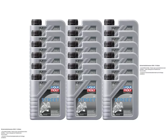 LIQUI MOLY 18x1L Motorbike 2T Street Kanister Kunststoff 2-Takt Teilsynthetisch