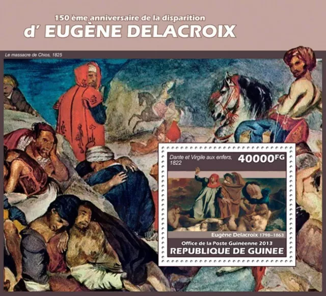 Guinea 2013 MNH - EUGENE DELACROIX. Y&T Code: 1602. Michel Code: 10140/Bl.2311