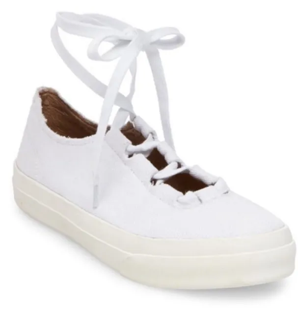NWOB Steven by Steve Madden "Vipar" White Canvas Ghillie Lace Up Sneakers 9.5M