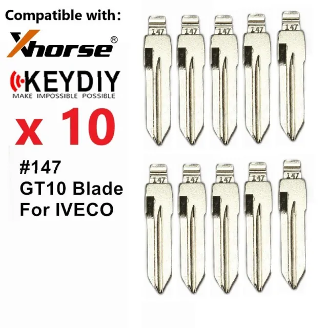 10pcs GT10 Metal Blank Uncut Flip KEYDIY/VVDI/JMD Remote Key Blade