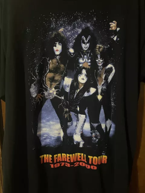 Vintage KISS The Farewell Tour 1973-2000 Black T-Shirt XL Oneita Single Stitch