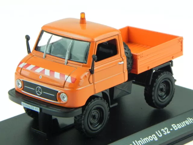 Mercedes-Benz Unimog U411 U32 orange véhicule miniature Atlas 1:43