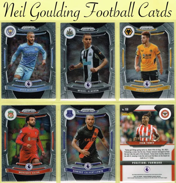 Panini 2021-22 ☆ PRIZM PREMIER LEAGUE SOCCER ☆ Football Cards #1 to #150
