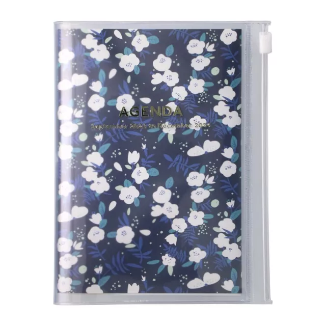 2024 Planner, Diary, September 2024, Weekly Vertical, A6, Flower Pattern, Marks,
