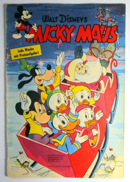 Micky Maus 1958 Heft 51 vom 27 Dezember 1958 Walt Disney Original Ehapa Verlag