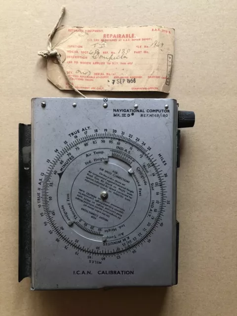 RAF ICAN Calibration Navigational Computor with Repair Label Assumed WW2