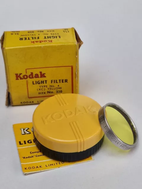 Kodak 32mm Type 4 (KC) Size No.320 Yellow Drop-in Light Filter With Box & Case