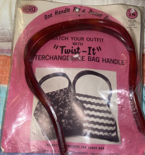 HERO TWIST IT Faux Tortoise Shell Replacement Purse Bag Handles