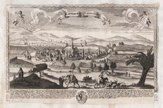 Kaufbeuren Bayern Allgäu Panorama Ansicht engraving Kupferstich Leopold 1740