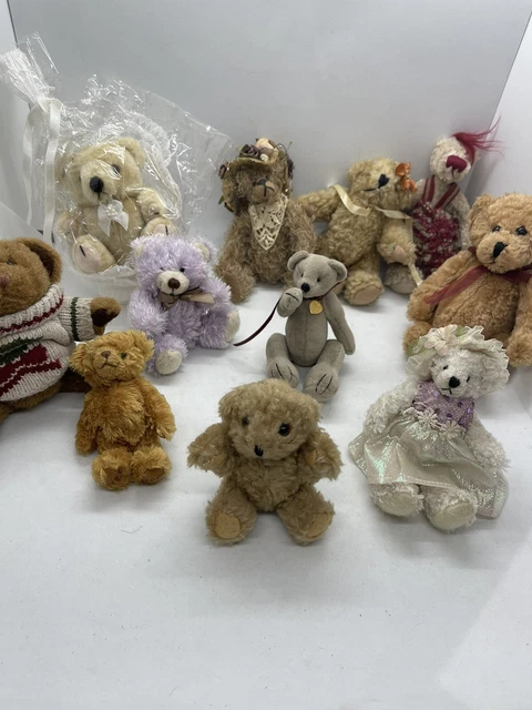 Tiny Little Teddy Bears X 11 Under 20 Cm Each Cute Deceased Estate Collectable