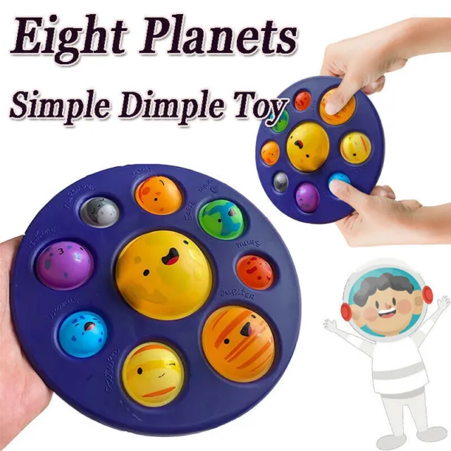 Eight Solar Planets System Fidget Sensory Dimple Simple Stress Relief Toy