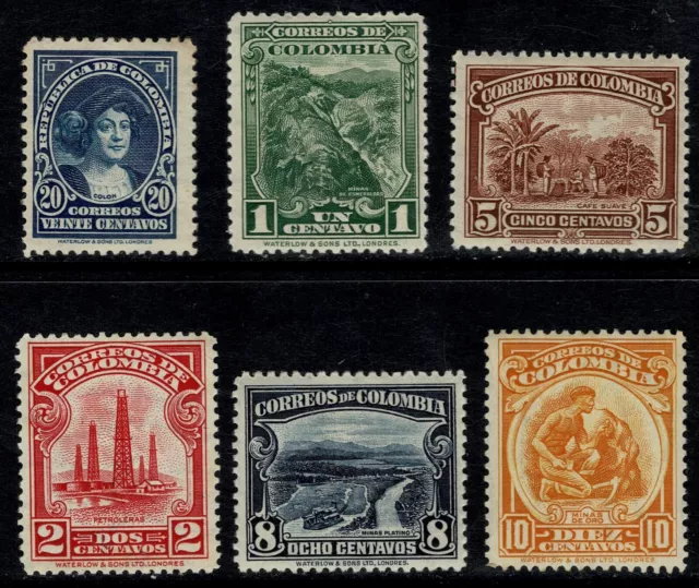 Stamps sellos Colombia 1932 Cristobal Colon Filigranas yvert tellier 264/269