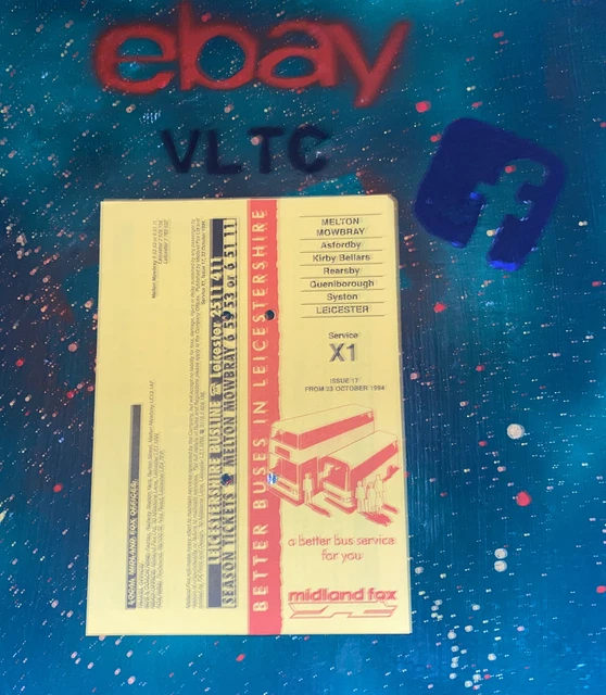 MIDLAND FOX RED EAST X1 BUS TIMETABLE LEAFLET LEICESTER MELTON MOWBRAY