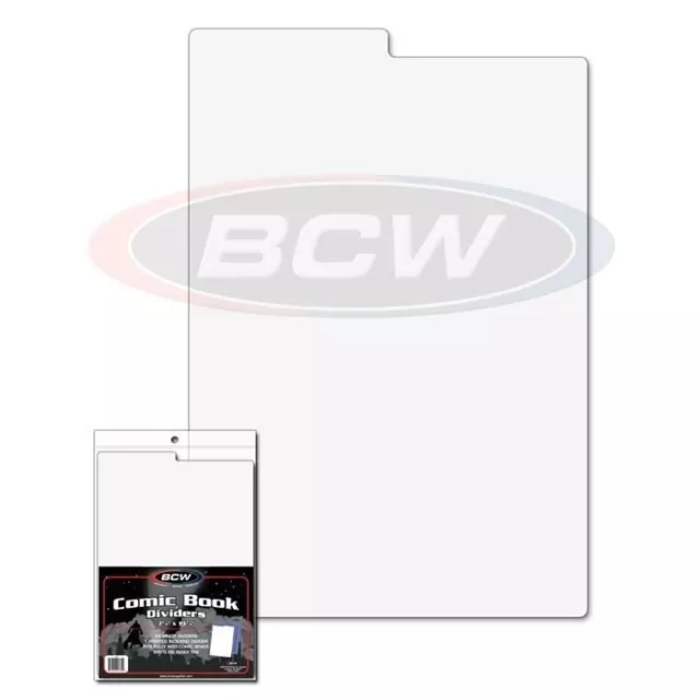 Pack of 25 BCW Tabbed White Comic Book Dividers - 7 1/4 X 10 3/4 separators