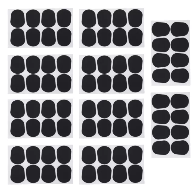 80x Sax Mouthpiece Pad Silicone Black Cushion Patches Wind Instrument