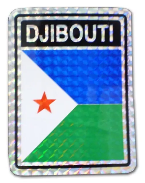 Wholesale Lot 12 Djibouti Country Flag Reflective Decal Bumper Sticker