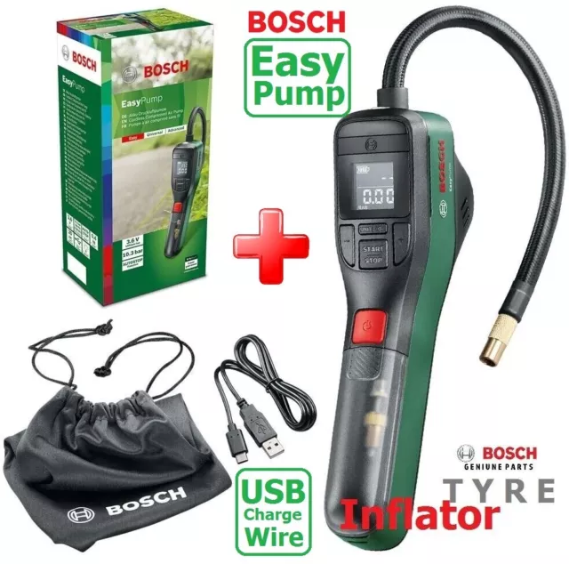 new BOSCH EasyPUMP Cordless Tyre Pump Tyre Inflator 0603947000 3165140997010