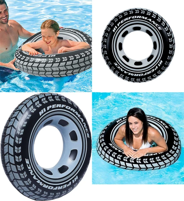 Tyre Inflatable Kids Adults Swim Ring Beach Swimming Pool Float Aids Water Black