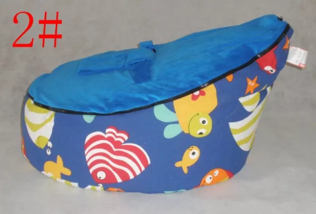 Canvas Animal Bule Baby infant Bean Bag Snuggle Bed Portable Seat No Filling