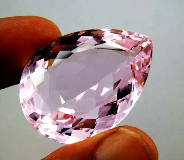 Natural 63.30 Cts Pear Cut Translucent Brazilian Pink Kunzite Loose Gemstone