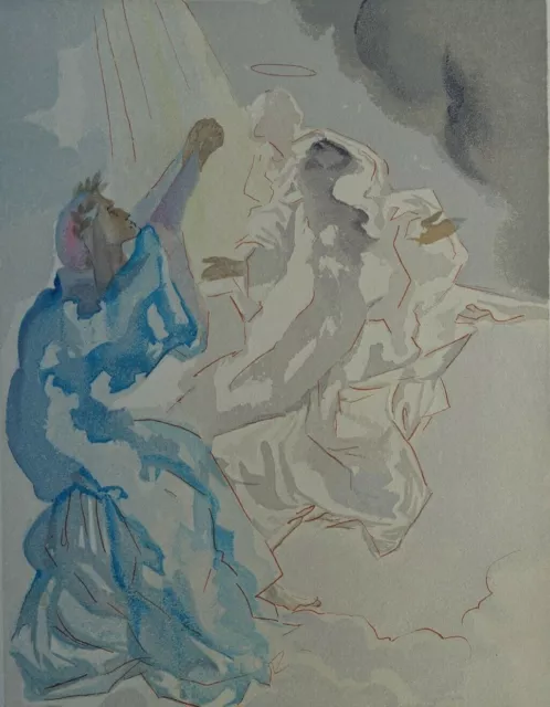 Salvador Dali: Paradiso 5 (Beatrice), Incisione Originale, Divina Commedia,