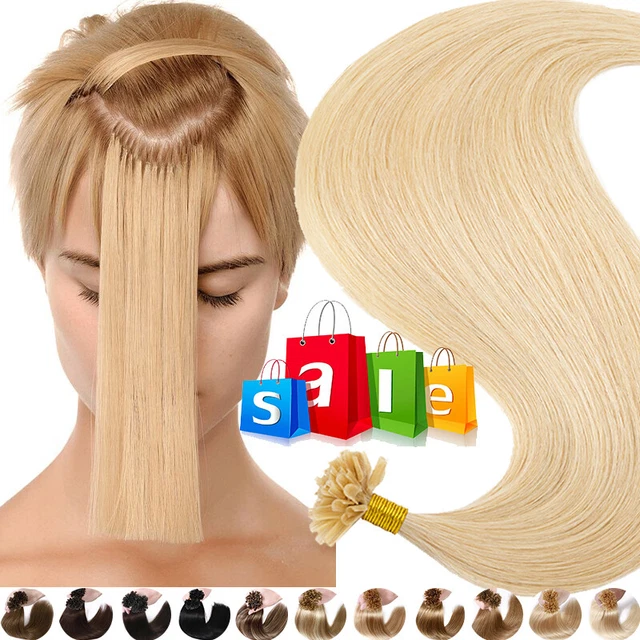 CLEARANCE Keratin U Tip 100% Russian Real Remy Human Hair Extensions Pre-bonded