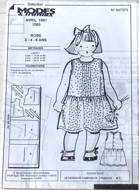 patron MODES ET TRAVAUX 04/1984 poupée Marie Françoise