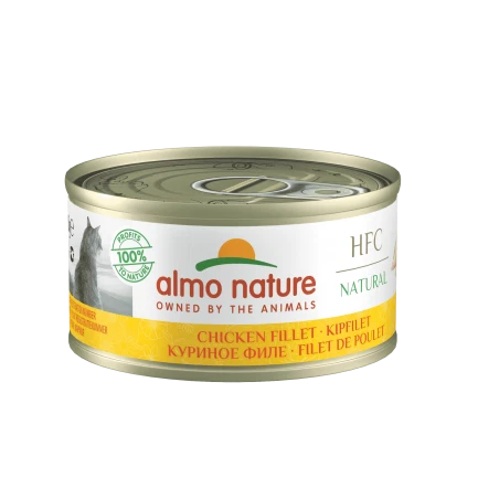 Almo Nature HFC 70 Cibo Umido per Gatti - Filetto di Pollo - Natural - 12x70 gr