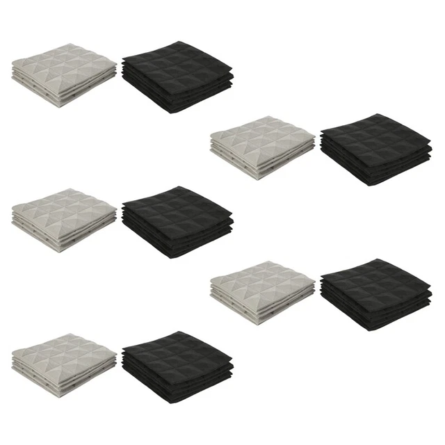 60 x carbone acustico schiuma piastrelle suono isolamento schiuma tessuto piastre StuR7V9