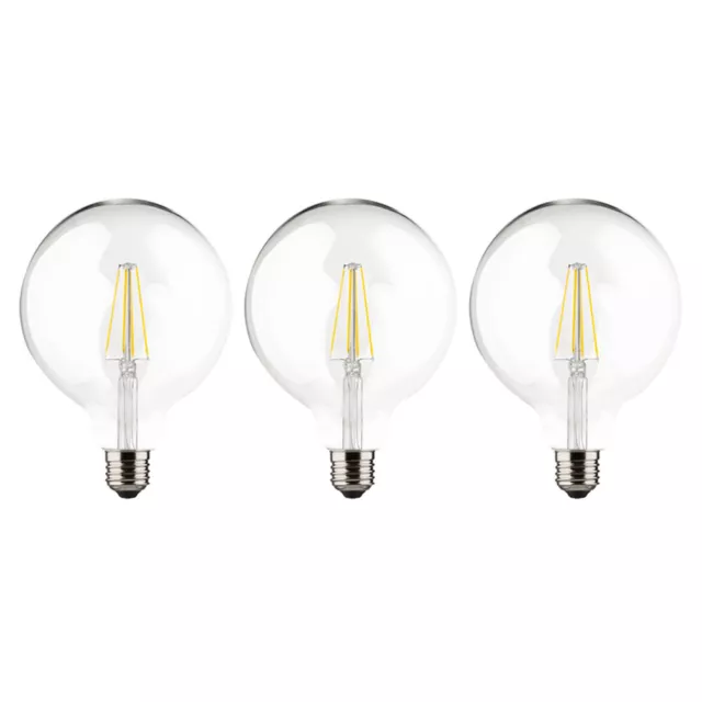 3 x Müller-Licht LED Filament G125 Globe 7W = 60W E27 klar 806lm warmweiß Ra>90