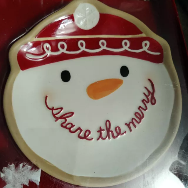 Hallmark Snowman Share the Merry Christmas Plate New
