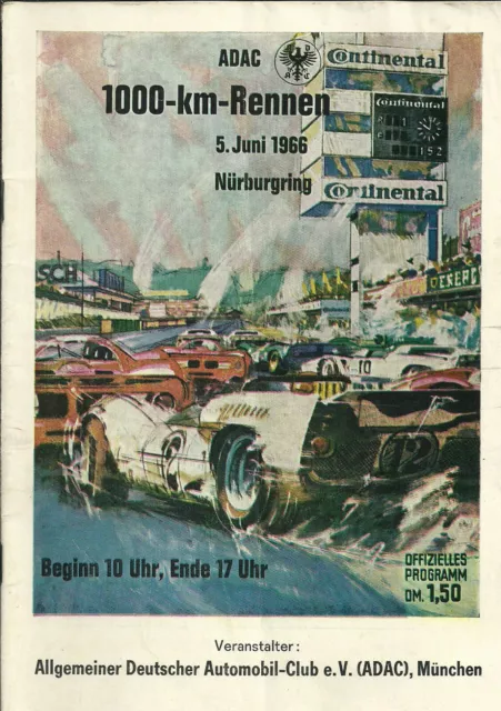 ADAC 1000km Rennen Nürburgring 1966 Programmheft