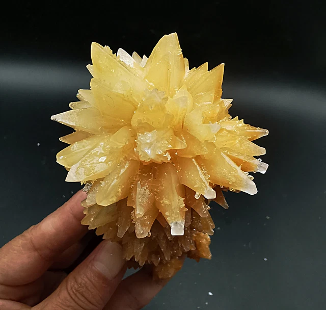 315g  New Find Natural Orange Calcite Crystal Cluster Mineral Specimen Yunnan