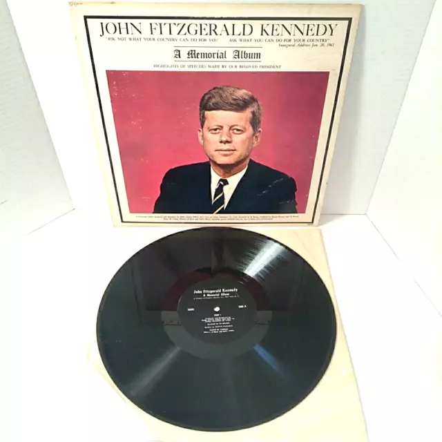 John Fitzgerald Kennedy 1963 Memorial Album Vinyl LP Premier 2099 JFK Speeches