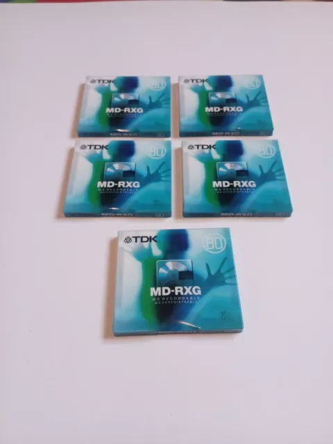 5x Original TDK MiniDisc MD-RXG 80 Leer Kassetten Neu Sammlung Konvolut Lot