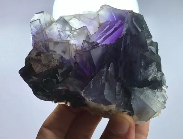 500G Deep Purple Color Fluorite Crystal Specimen Mineral Stone from Pakistan