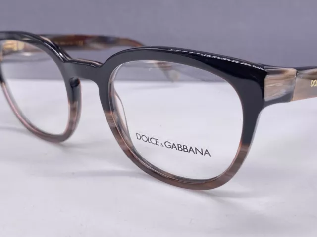 Dolce Gabbana Brille Damen schwarz Braun Rund Panto Horn Optik  DG 3287 3