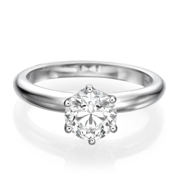 Anello Solitario, Rubino Rotondo 0,14 Ct, Contorno Di Diamanti 0,02 Ct, Oro Bianco 18 Ct, Dito 52 - Foto 3